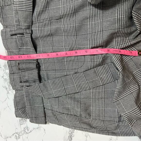 Nicholas belted paperbag pants Glen plaid Sz 4 - Picture 7 of 8